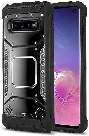 Phone Case for [Samsung Galaxy S10 (6.1 inch)], [Alloy Series][Black] Aluminium [Metal Plate][Military Grade] Shockproof [Impact Resistant][Defender] Cover for Samsung Galaxy S10 (6.1 inch)