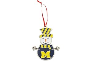 COLLEGIATE PULSE Michigan Wolverines Snowman Metal Christmas Ornament