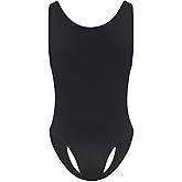 ChiaoLezhee Mens Thong Bodysuit, G-String High Cut Sexy One Piece Lingerie, Semi Sheer Breathable Leotard Underwear