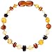 Baltic Amber Teething Bracelet/Teething Anklet For Babies, Toddlers & Kids (Unisex, Raw Unpolished Multicolor, 5.5