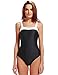One Piece Swimsuit For Women Vintage Black Push Up Bathing Suits With Padding M