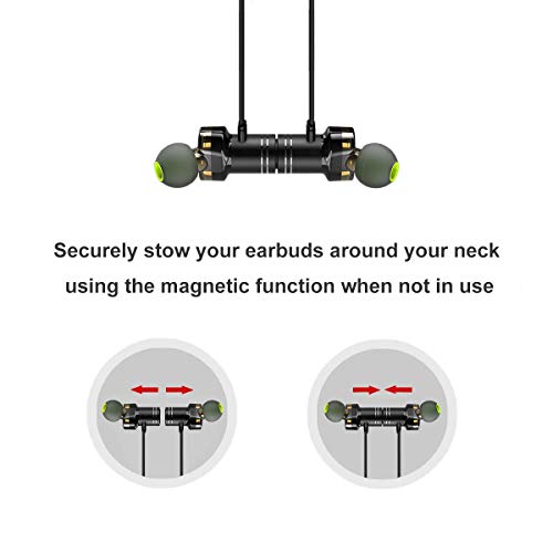 UPDATED 1st OCT '18 | Wireless Dual Driver in-Ear Earphones/Earbuds | Magnetic Stowaway | CSR Bluetooth - Super High Fidelity Sound | IPX 6 Sweatproof | 6 Hrs | Ergonomic Fit | Microphone | HARP Ultra