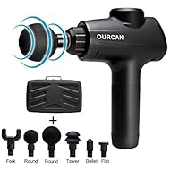 Ourcan Massage Gun Muscle Massage Gun&Powerful Cordless Handheld Deep Tissue Electric Body Muscle Massager, Pure Wave Quiet Brushless Motor for Sore Muscles Device Featuring Quiet Glide Technology