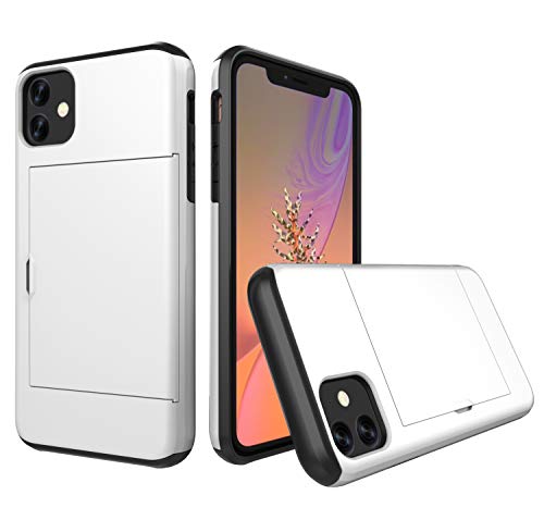 Lobwerk Case for Apple iPhone 11 Pro Max 2019 6.5 Inch with Card Slot Case Cover Shockproof Silver