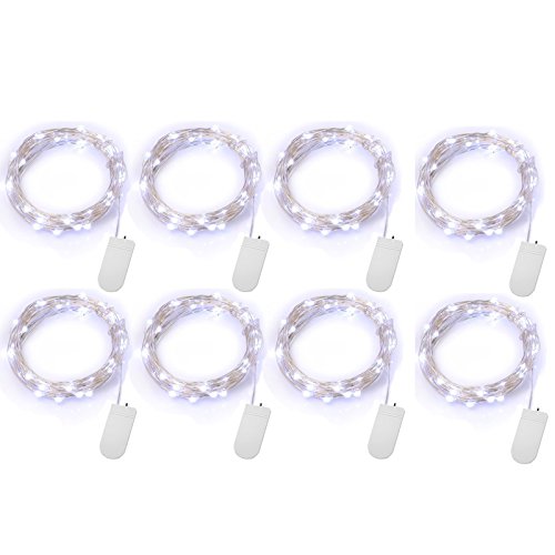 AlleTechPlus 8 PCS 20 LED Fairy Lights, 7.2ft Valentines LED String Lights, Waterproof DIY Romantic Mood Lights for Home, Wedding, Bedroom, Party & Holiday Decoration (White)