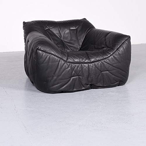Roche Bobois Informel Designer Leder Sessel Schwarz Echtleder Stuhl #7086