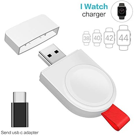 Wireless Watch Charger for Apple Watch Mini Portable Magnetic Wireless USB Charger Compatible with Apple Watch Series 4/3/2/1 44mm 42mm 40mm 38mm White