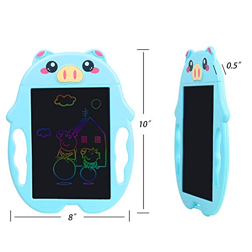 HAHAone LCD Writing Tablet for Kids Magnetic Drawing Board Colorful Screen,LCD Doodle Board for Boys and Girls Toys Age 3 4 5 6 7 8 . Handwriting Pad 8.5" for Toddlers and Kids (Blue Piggy) - Thumbnail 3