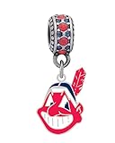 Cleveland Indians Logo Charm Fits Most Bracelet Lines Including Pandora, Chamilia, Troll, Biagi, Zable, Kera, Personality, Reflections, Silverado and More