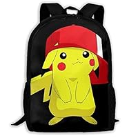 W1nW1n Custom Pikachu with A Hat Casual Backpack School Bag Travel Daypack Gift