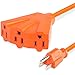 Extension Cord with 3 Outlet (6FT), Fosmon UL Listed 16/3 SJTW 16AWG 125V 13A 1625Watt Grounded Durable Outdoor Extension Power Cord - Orange