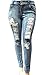 Jack David/1826 Jeans Womens Plus Size Acid Wash Distressed Ripped Blue Skinny Denim Jeans Pants (18)