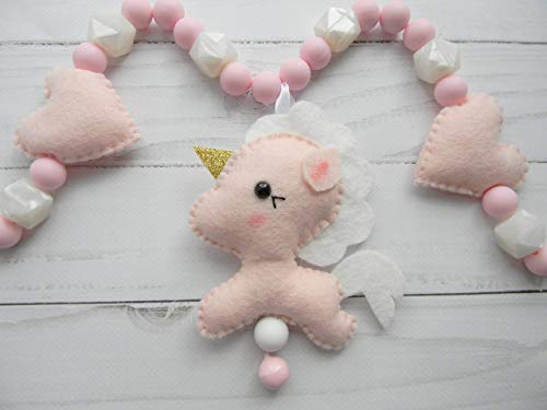 image for RainbowSmileShop Unicorn stroller mobile Girl Stroller mobile Stroller