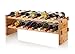 AdirHome Bamboo Wine Rack - Easy to Assemble 18 Stackable Bottle Storage Shelves Stand Display for Bar, Tabletop, Kitchen Counter, Natural Bamboo