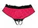Trixx Intimates Women's Cherry Pink Open Crotch Bikini Panty with Black Lace Edge