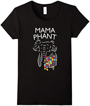 Womens Autism Awareness Mamaphant Mama Elephant Birthday Shirt Medium Black