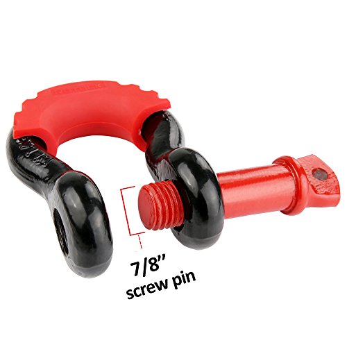 LIBERRWAY Shackles 3/4" (2 Pack) D Ring Shackle Rugged Off Road Shackles 28.5 Ton (57,000 lbs) Maximum Break Strength with 7/8'' Pin Heavy Duty D Ring for Jeep Vehicle Recovery, Black