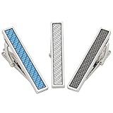 3 Pc Mens Tie Bar Clip Set Trendy Skinny 1.5 Inch, Gift Box