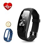 Fitness Tracker HR,DBPOWER Activity Tracker with Heart Rate Monitor,Built-in Charger IP67 Waterproof Smart Bracelet with Step Tracker Sleep Monitor Calorie Counter Pedometer Watch for Android and IOS
