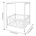 Lifewit Small Bed Side Table Nightstand with Metallic Storage Basket, Livingroom Side Table End Table, Sturdy and Easy Assembly, White, 15.7 × 15.7 × 20 inches