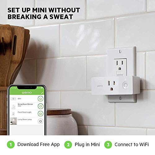 Wemo Mini Smart Plug, Wi-Fi Enabled, Compatible with Alexa (F7C063-RM2) (6 pack)(Certified Refurbished) - Thumbnail 3
