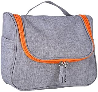 Zhenxinmei Travel Toiletry Bag Men &amp; Women Waterproof Cosmetic Bag Portable Hanging Wash Pouch Outdoor Tote Bag Sports Makeup Cases Organizer (Light Grey)