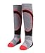 Kids Snow Ski Socks Lightweight Full Terry Warm Merino Wool Skiing Socks Skating Sock Ski Socks for Boys, Red/Black/Charcoal, 9-12 Years