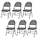 Giantex 6-Pack Folding Chair with Handle Hole, Upholstered Padded Seat and Back with Metal Frame for Home Office Party Use, Grey primary