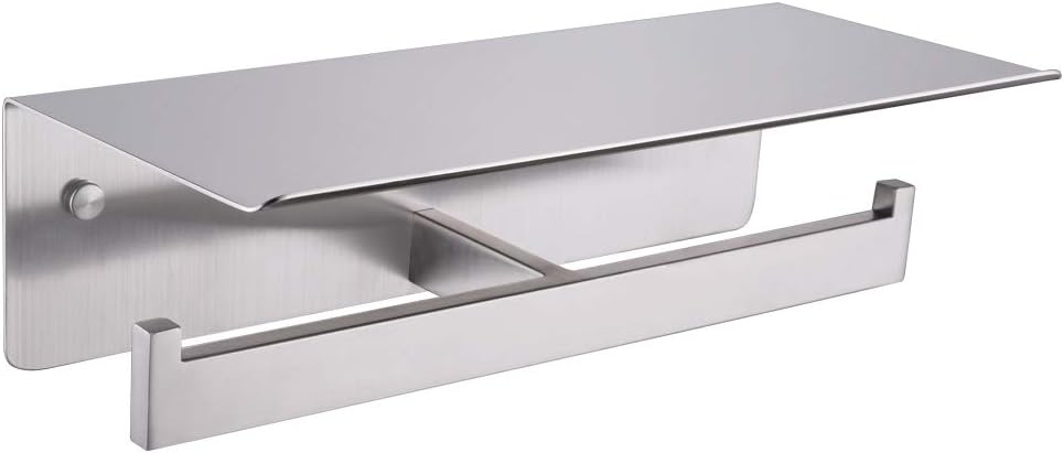 double toilet paper holder with shelf brushed nickel aplusee modern bathroom accessories sus 304 stainless steel commercial tissue roll dispenser
