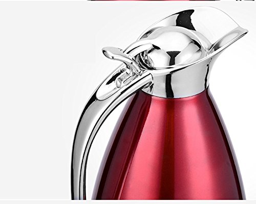 50 Oz 304 Stainless Steel Coffee Thermal Carafe, Vacuum Insulated Coffee Pot 24+ Hrs Warm/Cold Retention Hot Water Bottle Jug For Coffee Juice Milk Tea (Red)