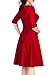 Miusol Women's Retro V Neck Vintage Style Cocktail Party Swing Dress (Medium, C-red)