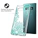 Casetego Compatible Galaxy S10 Plus Case,Clear Soft Flexible TPU Case Rubber Silicone Skin with Flowers Floral Printed Back Cover for Samsung Galaxy S10 Plus,Green Flower