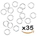 Bling Rings - 35 Silver Hair Rings for Pierced Braid & Dreadlock Decoration - Hair Loop Clips - Girl Jewelry Accessories - Jump Rings 15mm