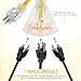50 FT 12/3 Outdoor Extension Cord - Rubber, Flexible, Triple Outlet, Yellow Wire with Live Power Light Indicator. 15 Amp