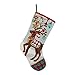 Alice Doria 21“ Handmade Hooked Reindeer Christmas Stocking with Beautifully Detailed Pattern