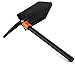 Survival Shovel - Folding Shovel with Pick Axe, Saw, and Fire Starter for Hiking, Camping, Entrenching, and Backcountry (Black with Fire Starter)