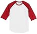 Sport YT200 Youth Colorblock Raglan Jersey - White/Red - M [Apparel]