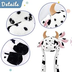 Hopearl Cow Hat with Ears Moving Jumping Pop Up