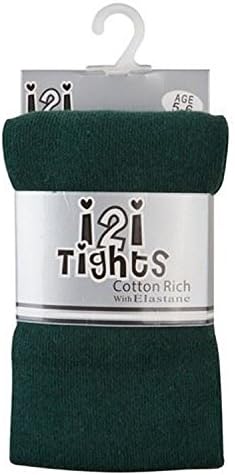 2 Pairs of Girls Cotton Rich Knitted School Tights Ages 2-12 Various Colours