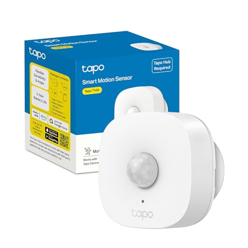 T100 Détecteur de Mouvement Intelligent, Détection à Large Portée, Allumage Automatique des Lumières, Compatible Alexa et Google Home, Batterie Longue Durée, Programmable, Hub requis