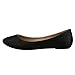 REFRESH DEMI-07 Women's Glitter Shinny Ballerina Ballet Slip On Flats,7.5 B(M) US,Black
