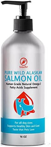 TickledPet Pure Wild Alaskan Salmon Fish Oil for Dogs & Cats - Supports Immune, Heart Health & Joint Function - Omega 3 Liquid Food Supplement for Pets (16 Oz)