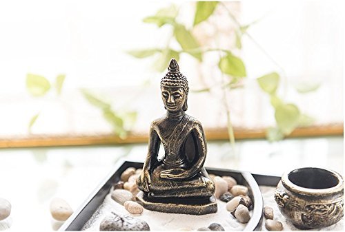 Tabletop Incense Burner Gifts & Decor Zen Garden Kit with Statue Candle Holder ~ USA SELLER!! (Buddha big)