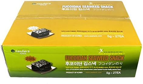 The Elixir Food Fucoidan Seaweed Snack, 10% Fucoidan Added Healthy Seaweed Snack, Pack of 27