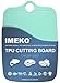 IMEKO TPU Cutting Board, BPA Free, Knife Friendly, Flexible, Dishwasher Friendly, Space Saving, Ergonomic Design, Chopping Mat - Aqua Green - Size: Medium 13.7
