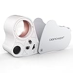 DBPOWER 30X 60X Illuminated Jeweler's Eye Loupe Magnifier Magnifying with LED Lighting, Unique 2 Lens Design