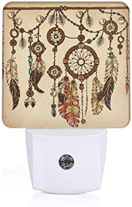 Dream Catcher Ethnic Tribal Plug-in LED Night Light Lamp with Light Sensor, Auto On/Off, Energy Efficient