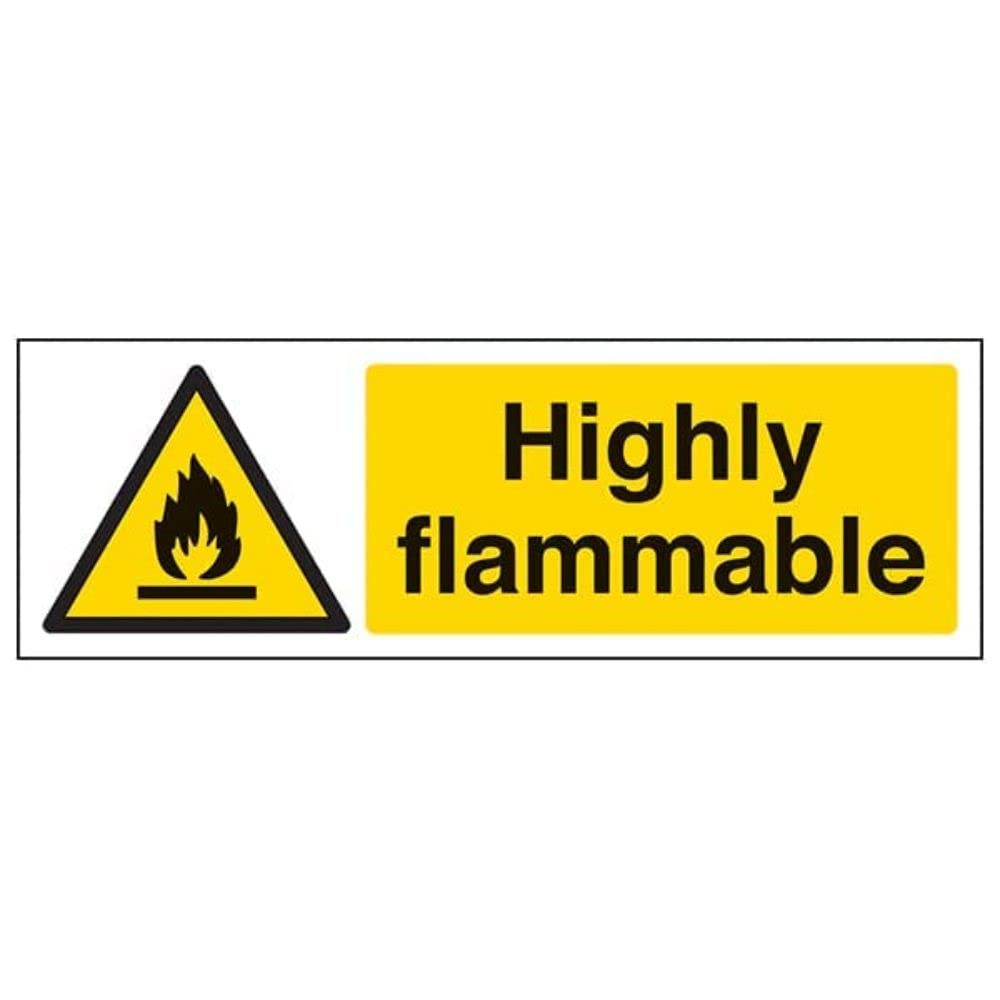 V Safety Highly flammable-300x100mm-Magnetic Safety Sign