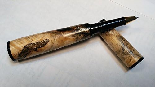 HandmadeBuckeye Burl Rollerball Pen with Brass Inlay
