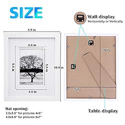 Egofine 8x10 Picture Frames Set of 4, Made of Solid